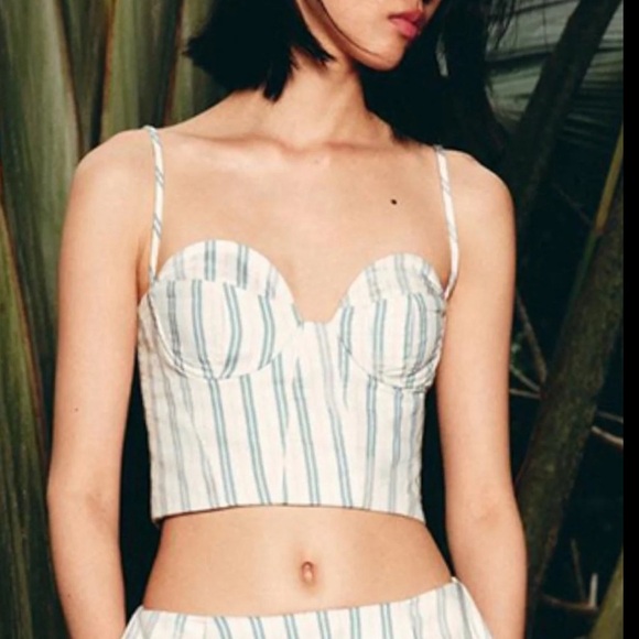 ZARA NWT Striped Bustier Crop Top – Size M ✨